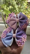 2szt spinki do włosów kokardki liliowe handmade 