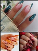 Paznokcie sztuczne tipsy przyklejane paznokcie świąteczne nowe 3 op