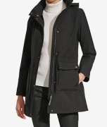 Dkny Donna Karan kurtka płaszcz parka kaptur wodoodporna wiatrówka XS