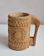 Kufel drewniany, vintage, PRL