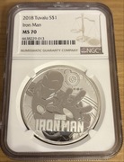 Marvel 1 oz srebro NGC MS 70 2018 1$ Iron Man