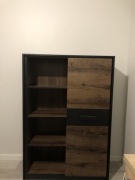 regał Kassel 100 cm z drzwiami i 4 półkami dąb monastery