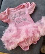 Tutu romper różowy miękki tiul Miss Grudnia 3-6m