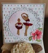 Kartki ręcznie robione. Baletnice.