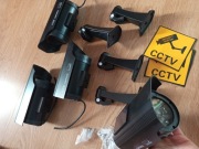 Atrapy kamer CCTV – zestaw 4 sztuki + uchwyty + naklejki