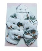 Spinki kokardy handmade kwiatowy wzór 