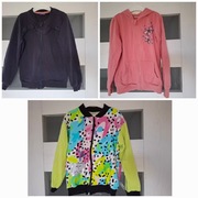 3 x bluza dziewczęca zapinana 110/116