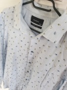 Koszula męska błękitna w kwiaty 85% bawełna, Reserved slim fit rozmiar 43