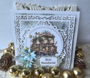 KARTKA ŚWIĄTECZNA handmade w pudełku - personalizowana, ręcznie robiona