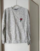 Bluza marmurkowa wyszywana róża bluza z różą Brave Soul M