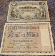 Zestaw banknotów 2x100 marek Bawaria Niemcy 1900/22r.