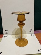 swiecznik cienki jeden kawalek  brązowy vintage