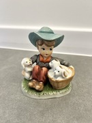 Figurka Porcelanowa PRL Vintage chłopczyk z psami Jak Goebel