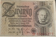 Stary banknot Niemcy 20  Marek 1929 rok 