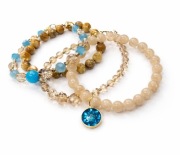 4 Bransoletki damskie letnie kryształy turkusowe jaspis hematyt boho