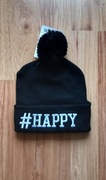 Czapka czarna zimowa z pomponem typ beanie rozm uniwersalny 