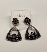 Kolczyki czarne cyrkonie biżuteria 