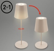 2 szt lampki stołowe LED. Bezprzewodowe, ściemniane, regulowana wysokość,