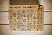 Skarbonka zdrapka drewniana z tablicą oszczędności/Grawer/Personalizacja