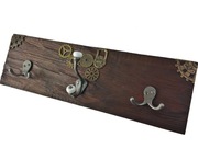 Wieszak handmade wiszacy drewniany steampunk
