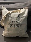 Bawełniana torba shopper handmade kot
