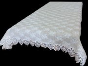 Obrus z koronką podwójny materiał 130x180