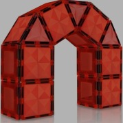 Klocki magnetyczne płytki konstrukcyjne dla dzieci czerwone zestaw 30 sztuk