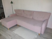 IKEA narożnik rozkładany sofa pudrowy róż 