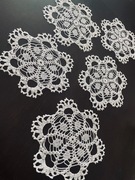 SUPER CENA! 5 BIAŁYCH SERWETEK SZYDEŁKOWYCH RĘCZNA ROBÓTKA 