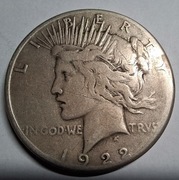 Moneta srebrna USA one 1 PEACE DOLAR 1922 srebro 27g