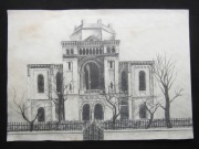Miasto Łódź - rysunek zniszczonej w czasie wojny Wielkiej Synagogi