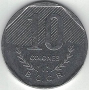 Kostaryka 10 colones colonów 1983 28,7 mm nr 2