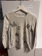 Szara bluzka z długim rękawem i ozdobnymi aplikacjami - rozm. S/M