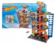 HOT WHEELS CITY gtt95 ZESTAW ZAKRĘCONY MEGA GARAŻ PARKING + autko 1:64 nowe