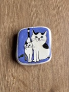 Koty, magnes na lodówkę, malowany kamień