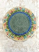 Patera na stopce duża, unikat U4893, dek. Kwiatowa Łąka