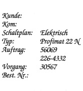 Strugarka czterostronna Weinig Profimat 22N - schematy elektryczne