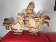 Drewniany kogut z kurką 