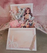 Kartka pop-up box dla nauczycielki. Ręcznie robiona. Dzień nauczyciela.