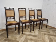 Antyczne krzesła secesyjne z plecionką wiedeńską – komplet 4 szt.