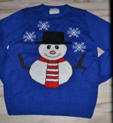 117* cedar wood state Świąteczny sweter Bałwanek L