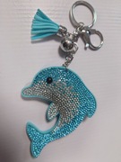 Brelok kot delfin do torebki do kluczy ozdobny dżety. Nowy. 