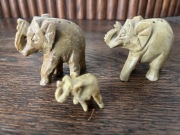 Słoń kamień mydlany 2 większe + malutki