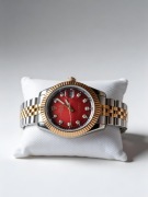 Zegarek DATEJUST bordowy z diamentami, typu Rolex