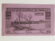 Banknot Austria Notgeld 50 heller 1920r. gmina Biedermannsdorf
