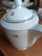 Zestaw kawowy nie kompletny Chodzież serwis piękny wzór cienka porcelana 