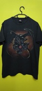 Koszulka  t-shirt  czarny z mrocznym, smokiem amulet krzyż  