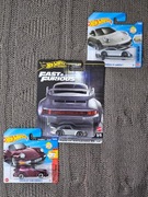 Porsche Hot Wheels zestaw; 911 Carrera RS 3.8 + Carrera T + Turbo Cabriolet