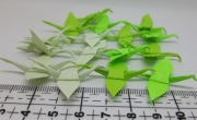 16 x Mini żuraw ptak origami handmade zestaw Jasny zielony
