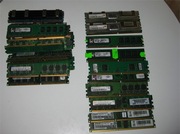 Pamięci komputerowe 34 sztuki PC1 PC2 512Mb 1GB 2GB złom komputerowy